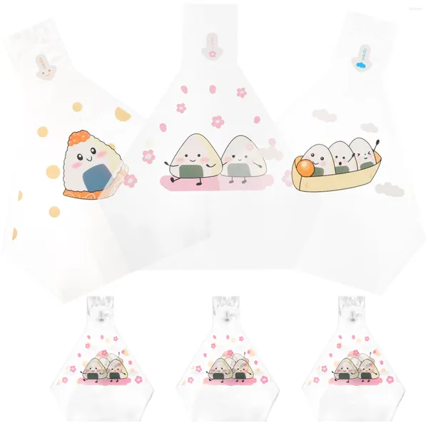 Conjuntos de vajilla Bolsas de embalaje transparentes Triángulo Bola de arroz Decoración de galletas Onigiri Wrappers Kit Kats Chocolate