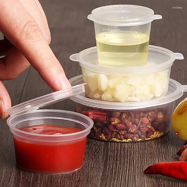 Juegos de vajilla Cajas de condimentos transparentes Salsa de tomate Cajas de aderezo para ensaladas Embalaje de queso Utensilios de cocina rápidos