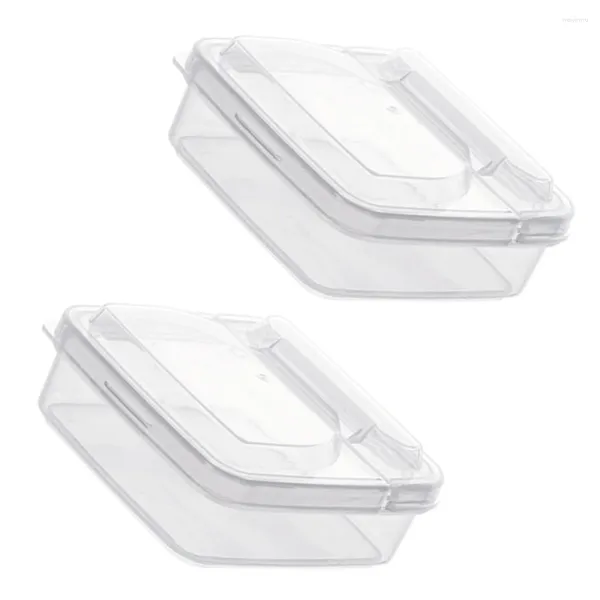 Ensembles de vaisselle Boîte de rangement transparente Boîtes à tranches de fromage Servant des plats à beurre Accueil Supports ménagers Frais en plastique transparent