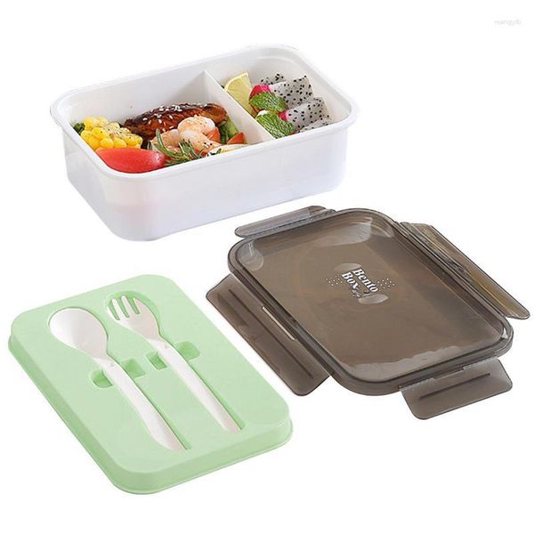 Ensembles de vaisselle Boîte à lunch de voyage 2 compartiments Stockage scellé anti-fuite détachable pour les lieux de travail Salade de pique-nique