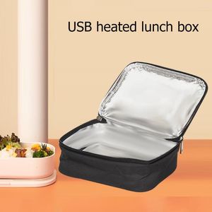Ensembles de vaisselle USB sac chauffant électrique pour bureau travail voiture voyage Camping boîte à déjeuner chauffe-chauffage conteneur paquet thermique