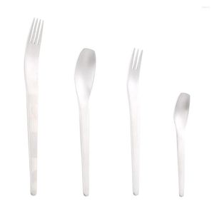 Dijkartikelen sets Utensils Unieke flatware roestvrijstalen zilverwerkvorken en lepels ingesteld voor thuiskeuken