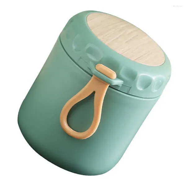 Ensembles de vaisselle Pot isolé sous vide Conteneurs à double couche Flacons thermiques Soupe de petit-déjeuner pour l'école Bureau Pique-nique Voyage Vert