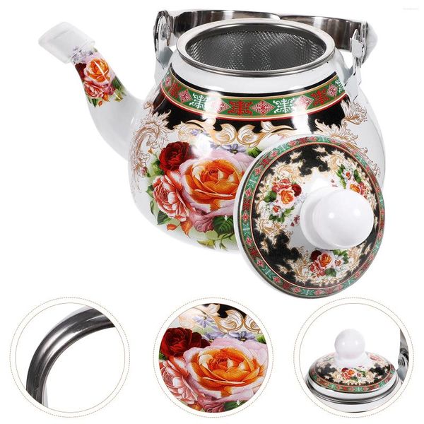 Ensembles de vaisselle bouilloire à thé Vintage bouilloires cuisinière Pot de service d'eau de style japonais émail pour théière Kungfu en vrac