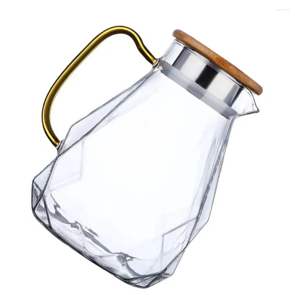 Juegos de vajilla Jarra de agua con mango Jarras de vidrio Kits de diamantes Resistencia al calor Infusión Borosilicato Espresso Pot Jarra fría