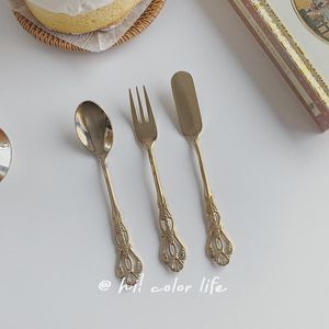 Servies Sets Bruiloft Verjaardag Bestekset Goud Draagbare Designer Ontbijt Thee Lepel Keukengerei Diner Talheres Huis Tuin