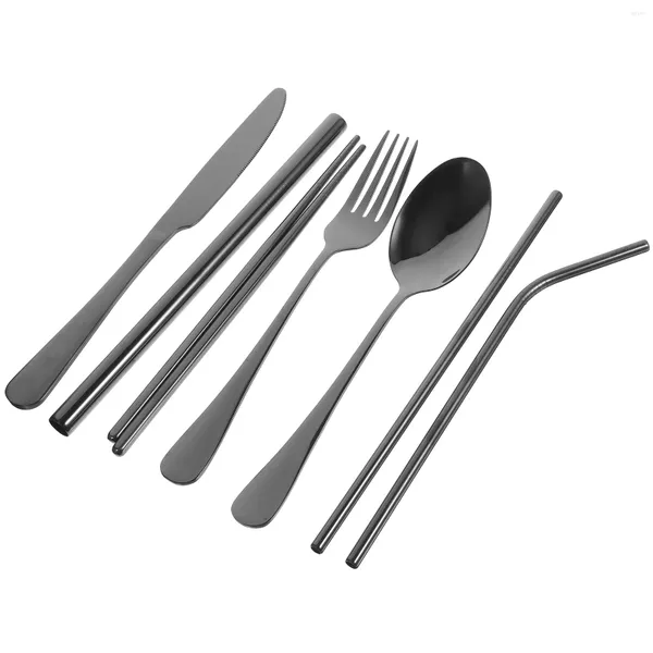 Ensembles de vaisselle Ensemble de couverts occidentaux couverts portables ustensiles de service pour les fêtes de mariage Steak vaisselle fourchettes en acier inoxydable Banquet