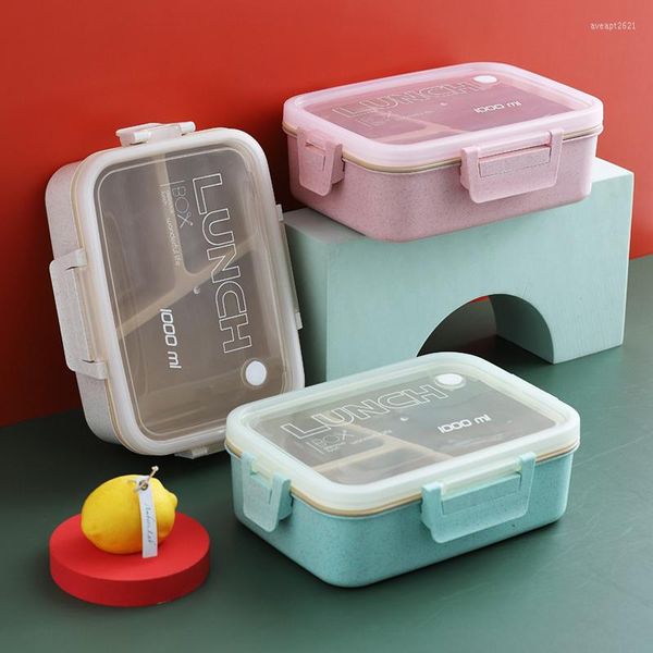 Ensembles de vaisselle paille de blé isolation thermique boîte à Bento Dessert japonais Sushi extérieur école pour enfants bureau déjeuner