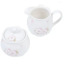 Ensembles de vaisselle tasse à café blanche pot en céramique ensemble d'essentiels de cuisine support de crémier plat à sucre céramique épice récipient à lait