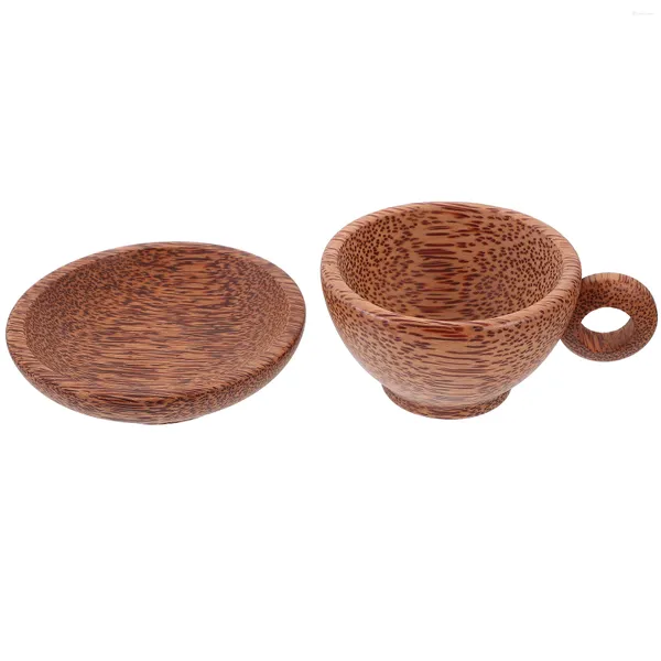 Ensembles de vaisselle tasse en bois avec poignée thé Camping tasse café verre voyage bière verres à boire en bois