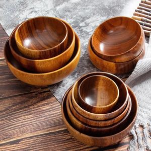 Din sets Sets houten slakkom voor kinderen houten acacia groot volwassen diner bb restaurant Japanse stijl