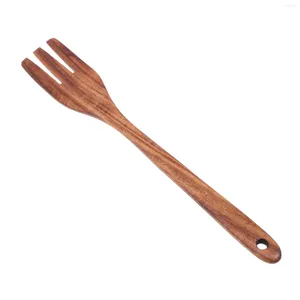 Ensembles de vaisselle Fourchette en bois Ustensiles de cuisine Outil de cuisson Spaghetti Gadgets de nouilles Mini serveur Résistant à l'usure Résistant à la chaleur Portable Friture