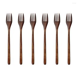 Din sets Sets houten vorken 6 stuks milieuvriendelijk Japans hout salade diner fork tabel voor kinderen volwassen