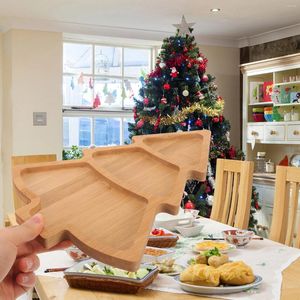Ensembles de vaisselle plate de Noël assiette en bois Plateau d'apéritif de fruits de Noël