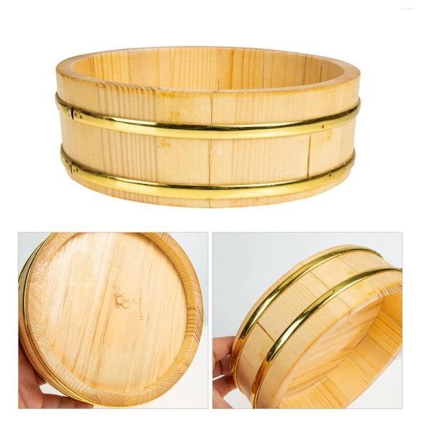 Ensembles de vaisselle en bois Sushi bols de riz Hangiri Oke mélange baignoire seau japonais conteneur pour Restaurant kaki