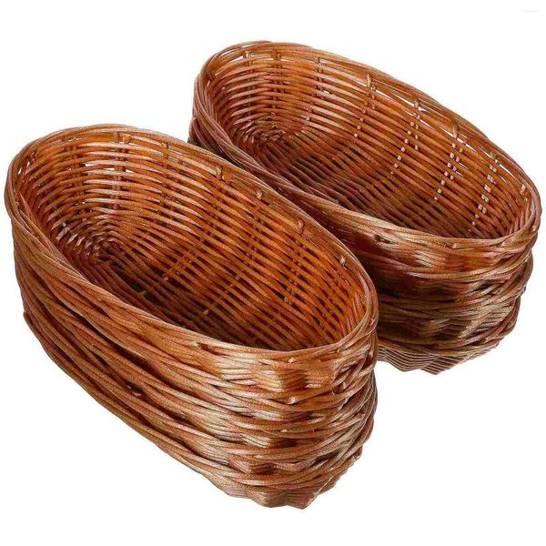 Ensembles de vaisselle Panier tissé Pain de pain Paniers rotin en plastique pour bols de table servant des cadeaux cadeaux fruits