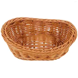 Ensembles de vaisselle Panier tissé Paniers de fête Tortilla mexicaine Petit cadeau de fruits Petits pains vides Pain servant une collation Imitation rotin pour les cadeaux