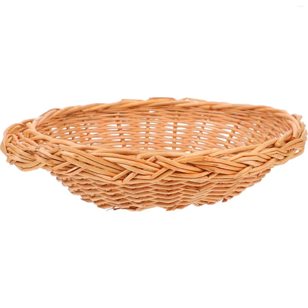 Ensembles de vaisselle panier de fruits tissé paniers de plateau pratiques pour cadeaux porte-pain vide articles de fête en osier stockage de fruits à la maison