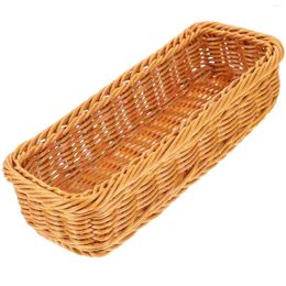 Conjuntos de louça de jantar cesta de tecido tempero jar caixa de armazenamento imitação rattan cesta recipiente doméstico pequeno plástico lanche estilo pastoral