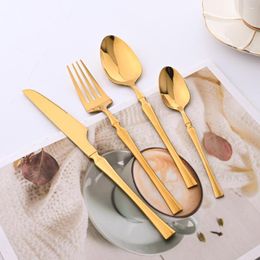 Ensembles de vaisselle Zoseil 16 pièces ensemble de couverts en acier inoxydable or couteau fourchette cuillère couverts vaisselle de luxe accessoires de cuisine