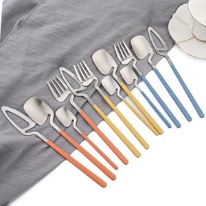 Juegos de vajilla Zoseil 24pcs Cubiertos Cuchilla de acero inoxidable Spoon Coffee Coffee Coffee Kitchen Mate Fastware Occidente Occidente Fiesta