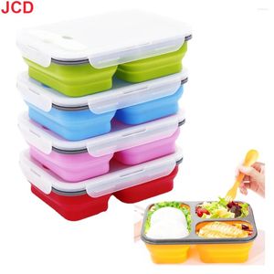 Dîner Silicone World 1300 ml Boîte à lunch portable pliable Bol de grande capacité Bento Pliage Lunchbox écologique