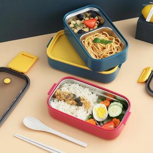 Dijkartikelen roestvrij staal geïsoleerde lunchbox Japanse stijl draagbare buiten voor kinderen met compartiment