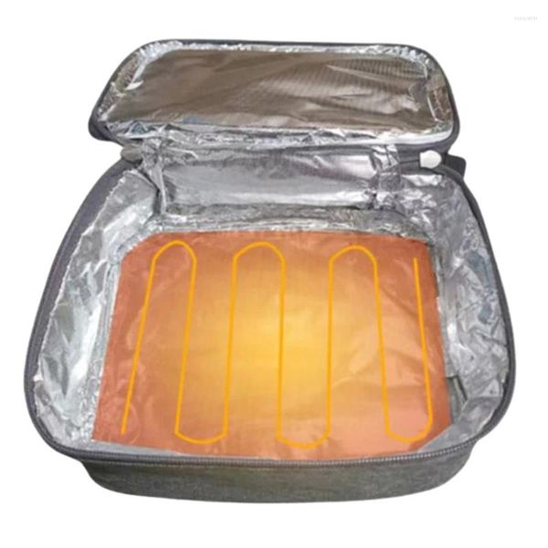Vaisselle USB Camping boîte à déjeuner électrique Oxford tissu chauffage conteneur paquet sac thermique chauffé pour voiture voyage pique-nique