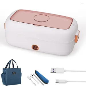 DINING SWARE USB Portable Electric Lunch Box 5V 12V 24V Car Truck Camping Work School 220V verwarmde warmere container roestvrijstalen set