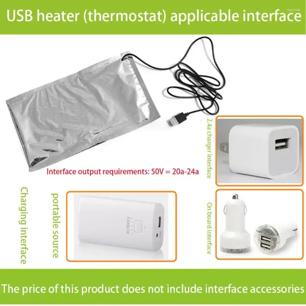 Vajilla con almohadilla termostato USB, calentador térmico portátil para botella de leche, fiambrera ligera, calentador multifunción para acampar y hacer senderismo