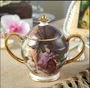 Dîne Vintage Bone China Sugar Bol Bol Candy Can British Porcelain Creamer Europe Ceramic Pot Honey Jar Tea Coffee