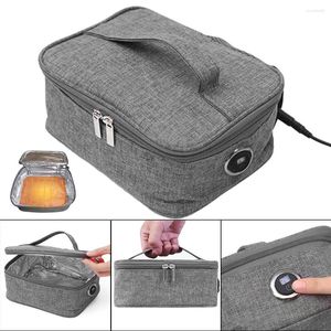 Vaisselle boîte à déjeuner électrique étanche avec chauffage chauffe-plats Portable Bento sac thermique récipient chauffant coussinets chauffants