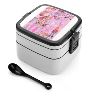 Dinware Y2K Aesthetic Collage Dubbele laag Bento Box Lunch Salad Cartoon Instagram
