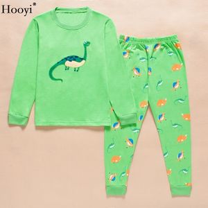 Dino Kids Pyjama 100% Katoen Jongens Pyjama Sets voor Kinderen Nachtkleding Babykleding Sets Dinosaur 2 3 4 5 6 7 Jaar T-shirt 210413