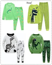 Dinossauro bebê meninos pijamas terno dos desenhos animados dino crianças sleepwear roupas conjuntos de manga longa camisetas calças crianças pijamas macios 2107772212