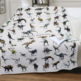 Couverture de dinosaure pour garçons Jurassic Dino World Park Soft Flannel Throwt Couverture Dinosaur Room Decor pour les cadeaux pour garçons pour le canapé-lit