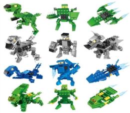 Dinosaur Building Block Toys Minifig Surprise Eggs 3 dans 1 Fighters Blocs Set Kids Toy Bricks9392235