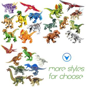 Blocs de construction de dinosaures série jouets enfants puzzle jouet bloc d'assemblage petite construction de particules multi styles sac OPP emballage DHL