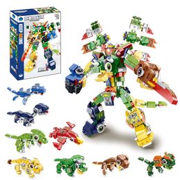 Ensemble de jouets de construction de dinosaures Robot Build Blocks 8 en 1 Briques STEM Kit de jouets éducatifs Cadeau d'anniversaire pour enfants garçons filles 791 PCS