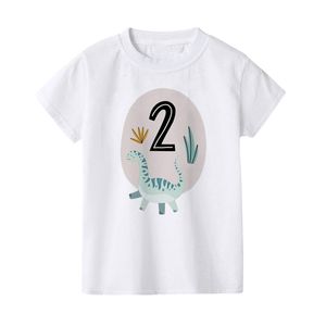 Dinosaur Egg Birthday 1-12 ans T-shirt garçons mignon Dinosaur Birthday Party Tifit Tops Summer Kids Vêtements Tee Graphic Cadeaux