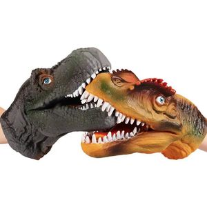 Títeres de dinosaurio de goma suave juguetes de dinosaurio Jurásico Raptor Realista Puppeta Dinosaurio Cabeza de la mano Figura de títeres 240415