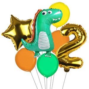 Dinosaure Pentagramme Nombre Ballons Ensemble Latex Anniversaire De Mariage Anniversaire Thème Fête Célébration Décoration Fournitures MJ0747