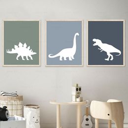 Affiches de dinosaures Toddler Wall Art Prints Gift for Toddler Boy Tolevas Painting Nordic Pictures For Nursery Kids Room Home Decor