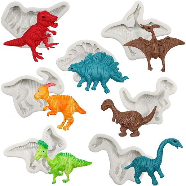 Moules à gâteaux en silicone dinosaure pour la cuisson Fondant moule bricolage Dragon gâteau décoration outils Sugarcraft chocolat moule M470 240220