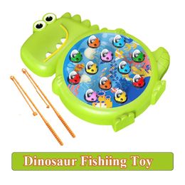 Dinosaur les jouets de pêche magnétique simples jouer à des jouets de jeu de tige pour enfants montessori avec rod kid
