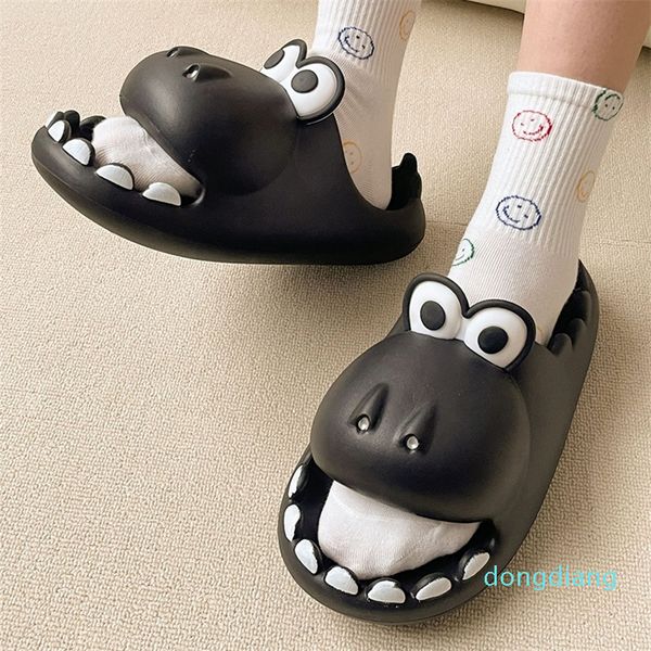 Dinosaur Slipper Outdoor Beach Sandals Men Slides Summer Couple Chaussures Chaussures non glissantes intérieures amusantes