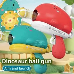 Dinosaur Sticky Ball Gun Throw Dartboard Target Shooting Launcher Kid Party Game Interactive Outdoor Sport Toy for Children Gift 240509