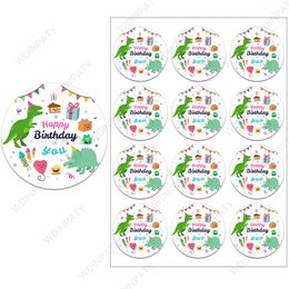 Dinosaur -themafeest Dinosaurusstickers Happy Birthday Sticker Labels Decoraties Kids Jungle Party Spoedtjes