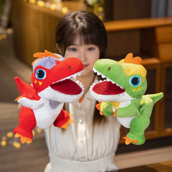 Dinosaur Triceratops Hand Puppet Plush Toy Mouth peut bouger, ouverte bouche, parent Interaction Kindergarten Baby Fun Toy