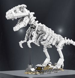 Jouet de dinosaure Jurassic World Party Kit de modèle de squelette lumineux bloc de construction décoration Jurassic petite particule bloc jurassique Lepin jouet de dinosaure de noël pour garçon